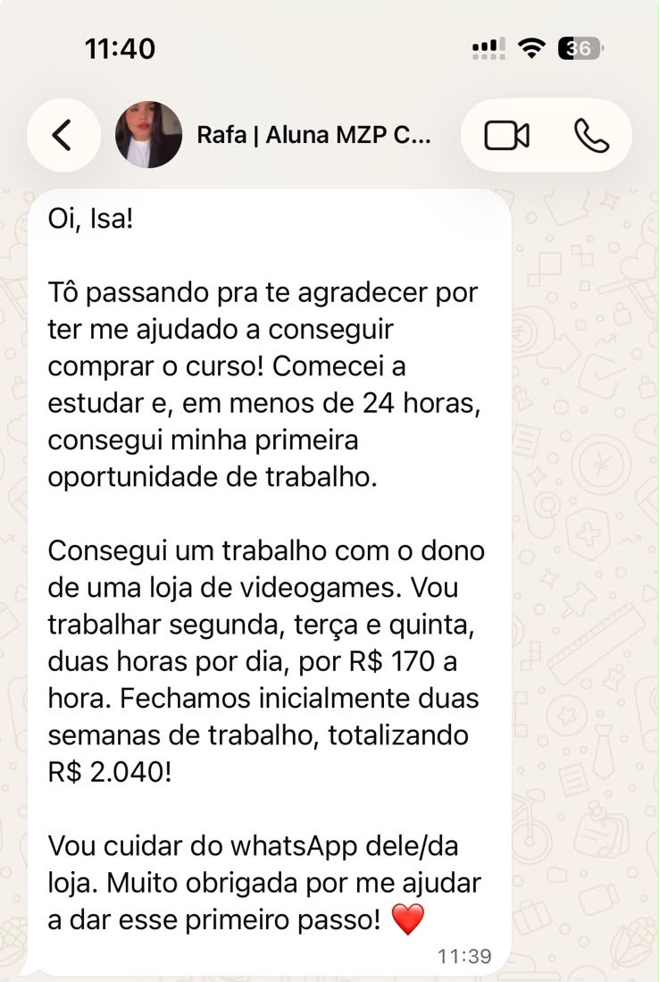 DEPOIMENTO DA RAFA
